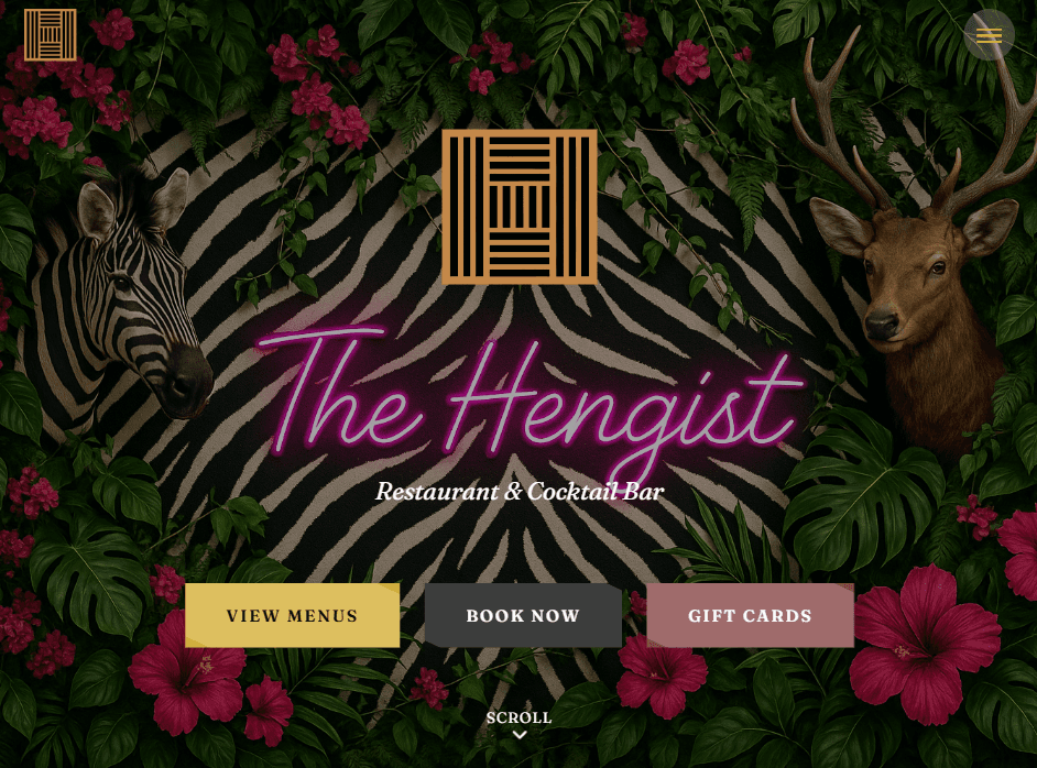 The Hengist Restaurant Website screenshot